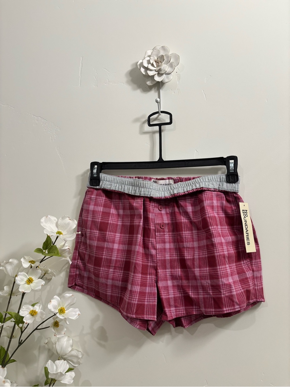 Women’s Pink Plaid Shorts